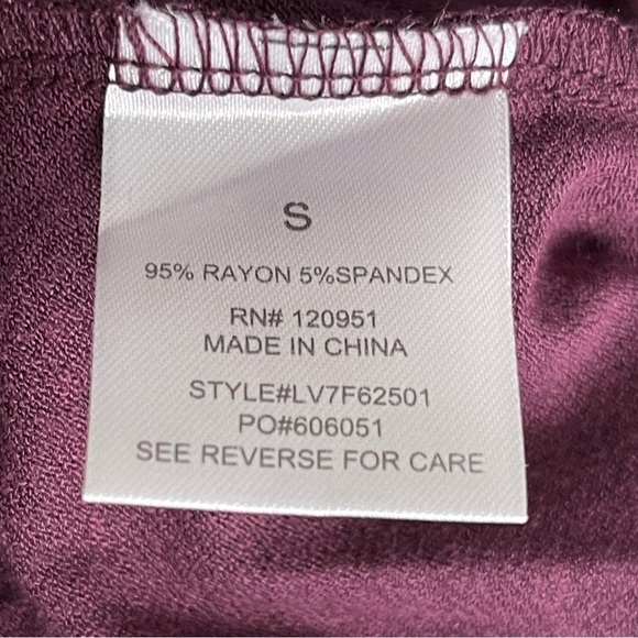 Olive + Oak Boxy Oversized Flare Sleeve Top Purple Women’s Size S - Picture 8 of 8